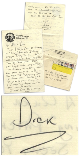 Dick Scobee Autograph Letter Signed to His Parents, Three Months Before the Challenger Disaster -- ...After the flight were going to take the vacation well really need...